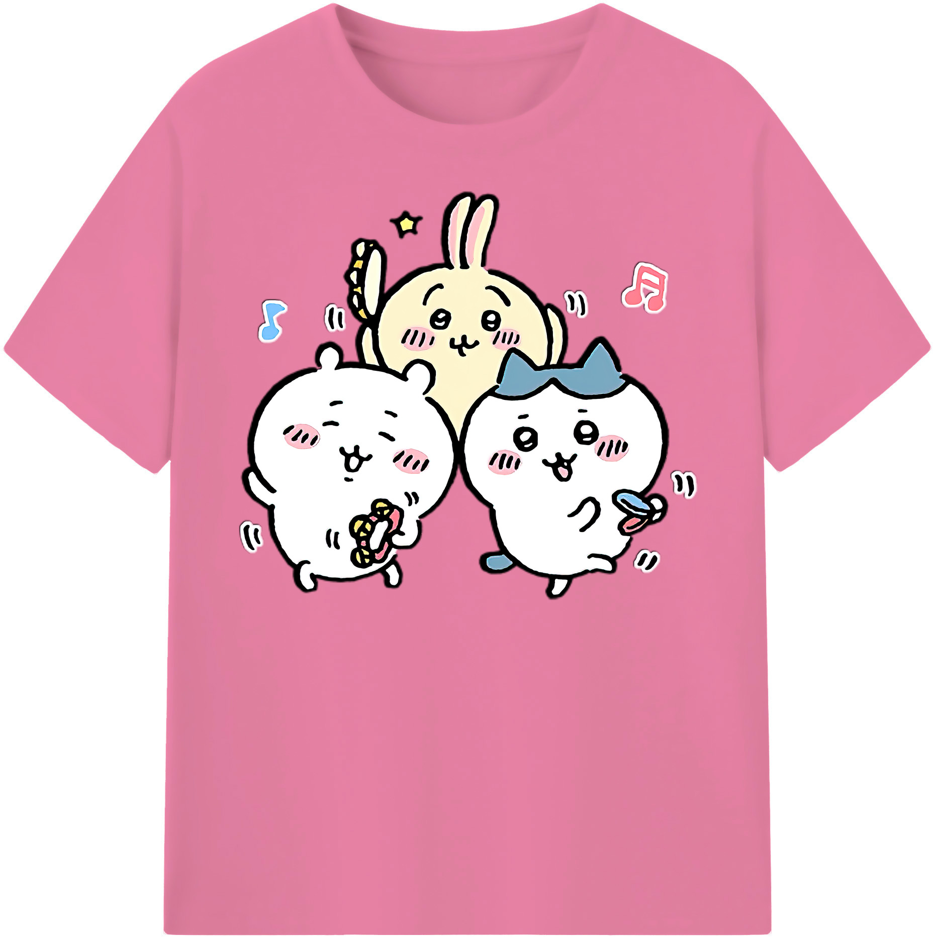 （画像用） ちいかわ ハチワレ Chii-kawa hachiware 綿100％半袖Tシャツ（フロントプリント）